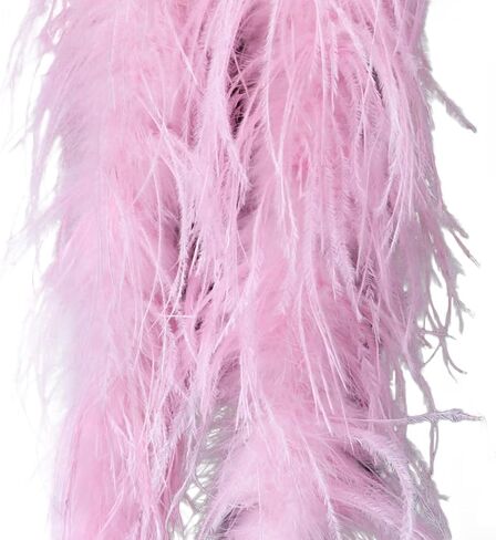 ECYC 39.37 inch Ostrich Feather Boas, 4 Ply Long Boas Costume Decoration Feather Boa for DIY Crafts Wedding Party Clothing Decoration,Champagne in Saudi Arabia