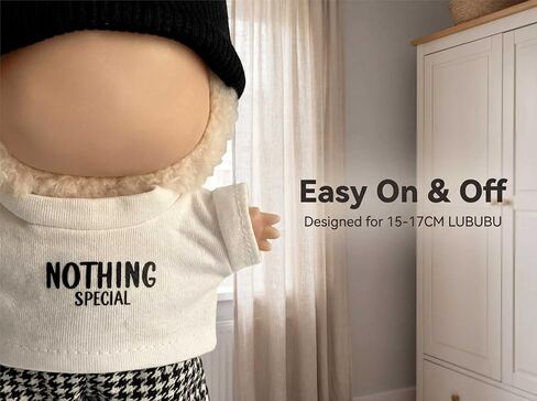 Plush Toy Winter Clothing Set, White Knit Beanie and T-Shirt with Cross Necklace, Hand-Sewn Outfit for 15-17 cm Stuffed Animals(3 Pcs in Total) in Saudi Arabia