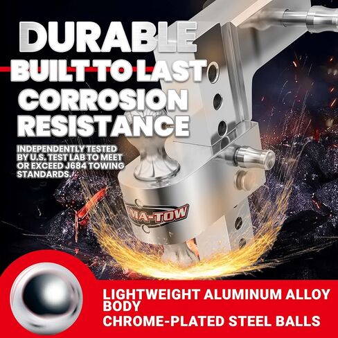 Aluma-Tow UT623911 وصلة ربط مقطورة قابلة للتعديل لجهاز استقبال 2-1/2 بوصة، قطرة 8 بوصة، 12000 رطل GTW، شديدة التحمل 1-7/8 بوصة، 2 بوصة و2-5/16 بوصة، 2 دبابيس قفل 4 مفاتيح، مواصفات القطر J684، براءة اختراع أمريكية رقم 10,857,846 in Kuwait