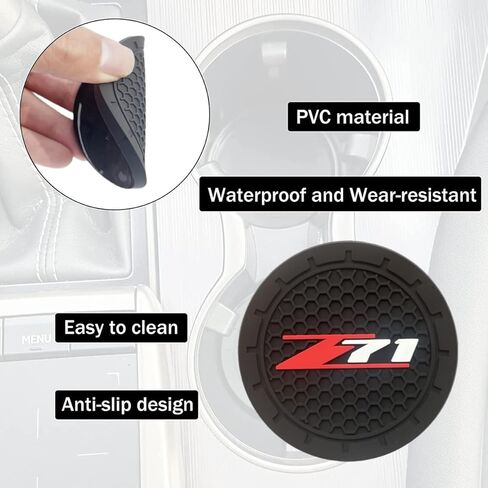 Universal Car Cup Holder Coasters, 2.75 Inch Interior Accessories for Silverado Colorado ZR2 Trucks, SUVs, 2 Pack (zr2) in Saudi Arabia