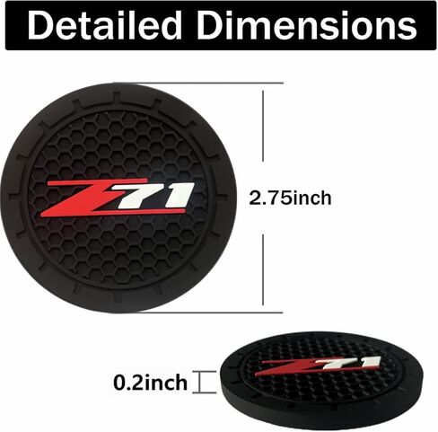 Universal Car Cup Holder Coasters, 2.75 Inch Interior Accessories for Silverado Colorado ZR2 Trucks, SUVs, 2 Pack (zr2) in Saudi Arabia