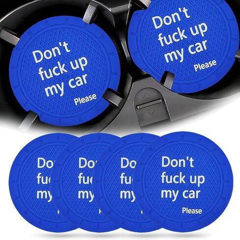 Car Cup Holder Coaster, Car Non-Slip Cup Holder Embedded Decorative Funny Coaster - Don't Fuck up My Car Please, Suitable for Most Car Interior Accessories for Women Men (Black) in Saudi Arabia