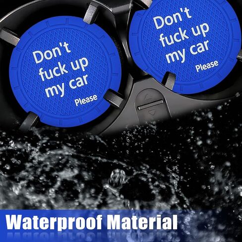 Car Cup Holder Coaster, Car Non-Slip Cup Holder Embedded Decorative Funny Coaster - Don't Fuck up My Car Please, Suitable for Most Car Interior Accessories for Women Men (Black) in Saudi Arabia