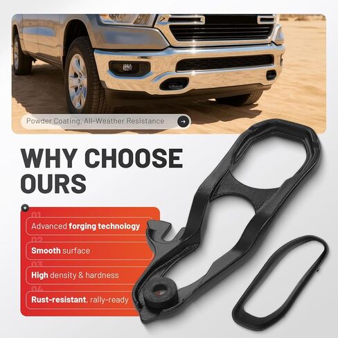 خطافات سحب أمامية حمراء يسار ويمين متوافقة مع 2019-2024 Ram 1500 DT مع إطارات سوداء واستبدال الأجهزة لـ 68272944AB 68265144AA 68272945AB 68272945AA 68274701AB 68274701AA فولاذ + بلاستيك in Kuwait