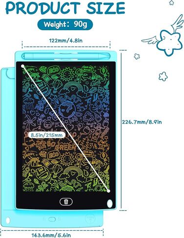 20 قطعة من تابلت رسم LCD للكتابة - 8.5 بوصة لوحة رسم ملونة قابلة للمسح، وسادات رسم إلكترونية قابلة للمسح، هدايا ألعاب تعليمية للأطفال في عيد الميلاد وأعياد الميلاد وعمر المدرسة 3-8 (أزرق، أحمر، أخضر، وردي، أسود) in Kuwait