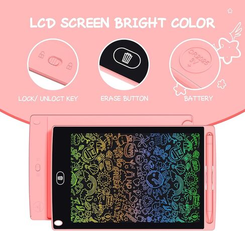 20 قطعة من تابلت رسم LCD للكتابة - 8.5 بوصة لوحة رسم ملونة قابلة للمسح، وسادات رسم إلكترونية قابلة للمسح، هدايا ألعاب تعليمية للأطفال في عيد الميلاد وأعياد الميلاد وعمر المدرسة 3-8 (أزرق، أحمر، أخضر، وردي، أسود) in Kuwait