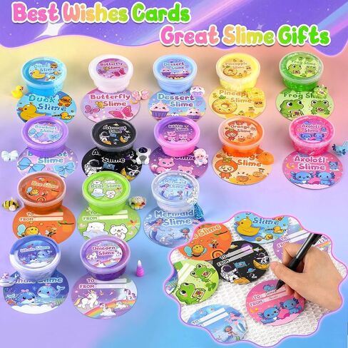 LAWOHO 15 Pack Slime Kit Different Textures, DIY Crunchy Slime Set with Various Charms and Add-ins, Perfect Kids Butter Slime Party Favors & Stress Relief Toys for Girls Boys Goodie Bags Stuffers in Saudi Arabia