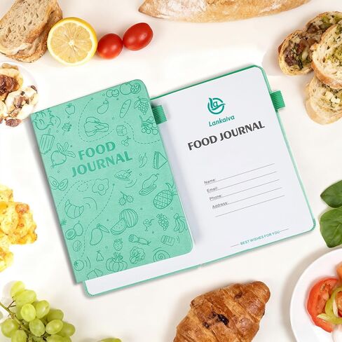 Food Journal for Women Weight Loss & Fitness - Meal Planner & Calorie Counter Book | A5 Food Diary for Gym, Yoga & Healthy Eating | Undated Wellness Nutrition Journal for Women & Men Workout, Green in Saudi Arabia