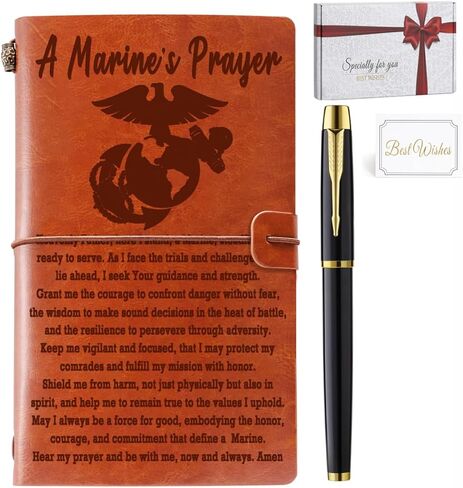 Marine Gifts Men Women Marine Corps Gifts for Men Religious Gift Military Leather Journal Notebook Deployment Gift Appreciation Gifts Inspiration Gift for Marine Military Notebook in Saudi Arabia