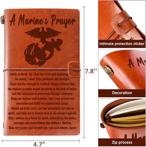 Marine Gifts Men Women Marine Corps Gifts for Men Religious Gift Military Leather Journal Notebook Deployment Gift Appreciation Gifts Inspiration Gift for Marine Military Notebook in Saudi Arabia