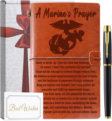 Marine Gifts Men Women Marine Corps Gifts for Men Religious Gift Military Leather Journal Notebook Deployment Gift Appreciation Gifts Inspiration Gift for Marine Military Notebook in Saudi Arabia