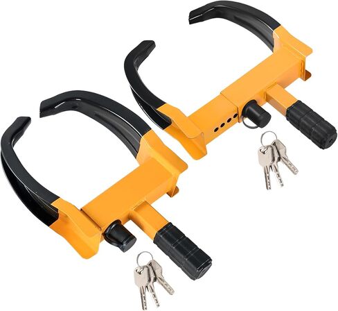 2PCS Trailer Wheel Lock | Universal Adjustable Trailer Wheel Lock Anti Theft with 6 Keys, Anti-Theft Protection for Cars, SUVs, RVs, ATVs, Motorcycles, Boats & Golf Carts (Red) in Saudi Arabia