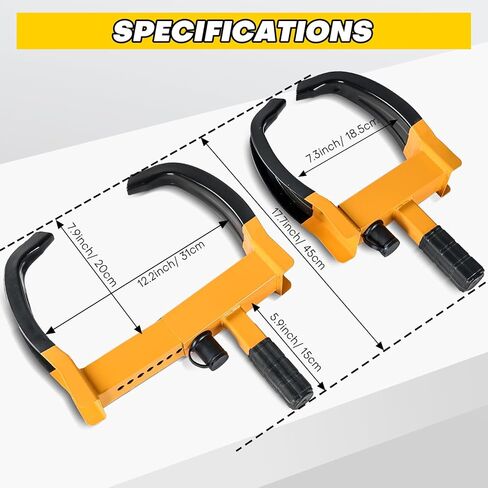 2PCS Trailer Wheel Lock | Universal Adjustable Trailer Wheel Lock Anti Theft with 6 Keys, Anti-Theft Protection for Cars, SUVs, RVs, ATVs, Motorcycles, Boats & Golf Carts (Red) in Saudi Arabia