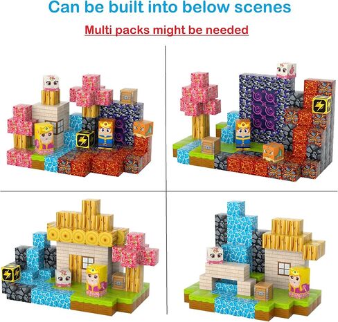 مكعبات مغناطيسية، مجموعة ألعاب مغناطيس الأمير والأميرة مكونة من 84 قطعة مقاس 0.8 بوصة، مكعبات بناء مكدسة مغناطيس للأطفال، ألعاب إبداعية حسية STEM للأطفال الصغار من الأولاد والبنات in Kuwait