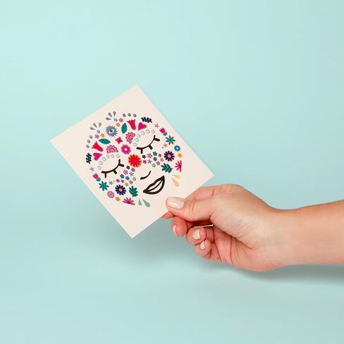 Omy Flower Face Stickers | Express Your Style with 85 Fluorescent, Repositionable Stickers | Skin-Safe and Dermatologically Tested | Fun and Creative Looks for All Ages in Saudi Arabia
