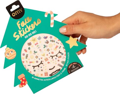 Omy Flower Face Stickers | Express Your Style with 85 Fluorescent, Repositionable Stickers | Skin-Safe and Dermatologically Tested | Fun and Creative Looks for All Ages in Saudi Arabia
