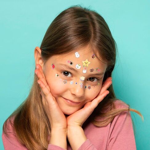 Omy Flower Face Stickers | Express Your Style with 85 Fluorescent, Repositionable Stickers | Skin-Safe and Dermatologically Tested | Fun and Creative Looks for All Ages in Saudi Arabia