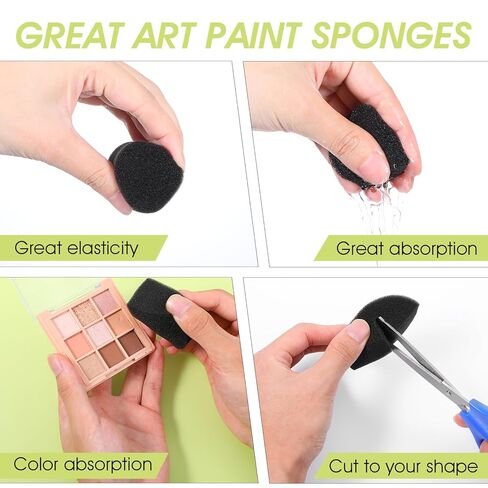 Face Painting Sponges, 30 Pcs High Density Face Paint Sponges Petal Oval and Semicircular Black Sponge for Art Work Makeup, Body Paint, Halloween Christmas Make up Supply in Saudi Arabia