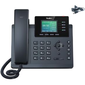 هاتف Yealink SIP-T34W WiFi IP - يتضمن محول الطاقة - 4 حسابات VoIP. شاشة ملونة مقاس 2.4 بوصة. Dual-Port Gigabit Ethernet، 802.3af PoE، (SIP-T34W-PSU) (متجدد)، أسود in Kuwait