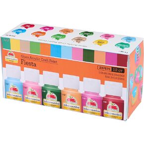 Apple Barrel Acrylic Craft Paint Set, Fiesta, Includes 12 Colors with a Gloss Finish in Kuwait
