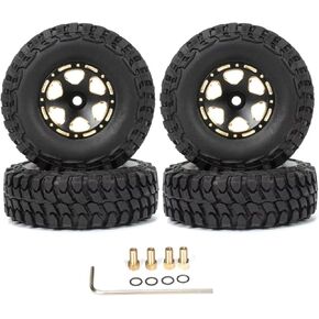4pcs Brass 1.0 Beadlock Wheel Tires Set for Axial SCX24 AX24 TRX4M FCX24 Upgrade 1/24 1/18 RC Crawler Car in Saudi Arabia