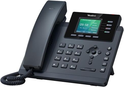 هاتف Yealink SIP-T34W WiFi IP - يتضمن محول الطاقة - 4 حسابات VoIP. شاشة ملونة مقاس 2.4 بوصة. Dual-Port Gigabit Ethernet، 802.3af PoE، (SIP-T34W-PSU) (متجدد)، أسود in Kuwait