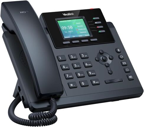 هاتف Yealink SIP-T34W WiFi IP - يتضمن محول الطاقة - 4 حسابات VoIP. شاشة ملونة مقاس 2.4 بوصة. Dual-Port Gigabit Ethernet، 802.3af PoE، (SIP-T34W-PSU) (متجدد)، أسود in Kuwait