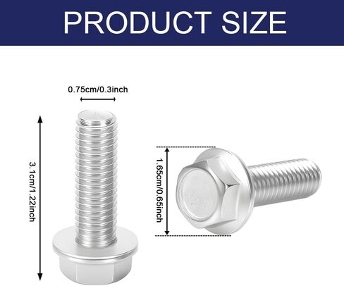 8PCS Car Top Front Skid Plate Bolts, Automotive Replacement Bolts, 12 mm Hex Head Stainless Steel Skid Plate Screws Replacement, Car Accessories Fit for 4Runner FJ Cruiser Land Cruiser (8PCS) in Saudi Arabia