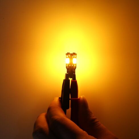 Antline 194 168 2825 T10 W5W لمبة LED خالية من الأخطاء باللون الأصفر الكهرماني، فائقة السطوع 300 لومن 10-SMD 5730 شرائح LED لمبات LED لخريطة القبة الداخلية وأضواء لوحة الترخيص، حزمة من 10 in Kuwait