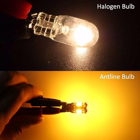 Antline 194 168 2825 T10 W5W لمبة LED خالية من الأخطاء باللون الأصفر الكهرماني، فائقة السطوع 300 لومن 10-SMD 5730 شرائح LED لمبات LED لخريطة القبة الداخلية وأضواء لوحة الترخيص، حزمة من 10 in Kuwait