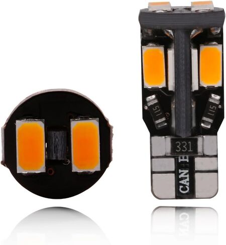 Antline 194 168 2825 T10 W5W لمبة LED خالية من الأخطاء باللون الأصفر الكهرماني، فائقة السطوع 300 لومن 10-SMD 5730 شرائح LED لمبات LED لخريطة القبة الداخلية وأضواء لوحة الترخيص، حزمة من 10 in Kuwait