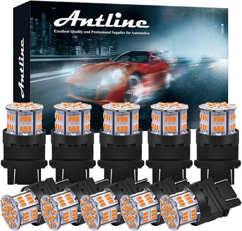 Antline 194 168 2825 T10 W5W لمبة LED خالية من الأخطاء باللون الأصفر الكهرماني، فائقة السطوع 300 لومن 10-SMD 5730 شرائح LED لمبات LED لخريطة القبة الداخلية وأضواء لوحة الترخيص، حزمة من 10 in Kuwait