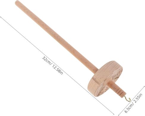 Tofficu 1 Set Hardwood Drop Spindle: Whorl Yarn Spin Hand Tool - Yarn Spinner with Wool Strips - 12.80inch Wood Drop Spindle Set for Woven DIY in Saudi Arabia