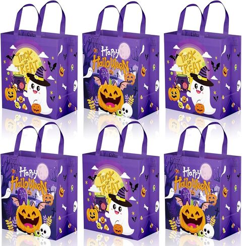 6 قطع كبيرة من حقائب هدايا عيد الميلاد - حقائب حمل عيد الميلاد المجيد مع مقابض، مجموعة حقائب حلوى حلوى عيد الميلاد غير المنسوجة القابلة لإعادة الاستخدام لمستلزمات حفلات عيد الميلاد الشتوية in Kuwait