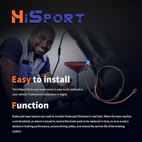 HiSport Front Disc Brake Pad Wear Sensors 34356870349 Compatible with BMW 230I 330E 330I 430I I4 M2 M240I M3 M340I M4 M440I in Saudi Arabia