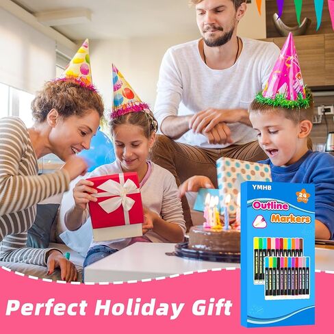علامات لامعة مخطط تفصيلي، 24 لونًا علامات لامعة مخطط تفصيلي، هدايا فتاة مراهقة أشياء عصرية، مجموعة أقلام لامعة، لوازم يومية مدرسية للحرف الفنية للأطفال الفتيات الذين تتراوح أعمارهم بين 4-16 عامًا in Kuwait
