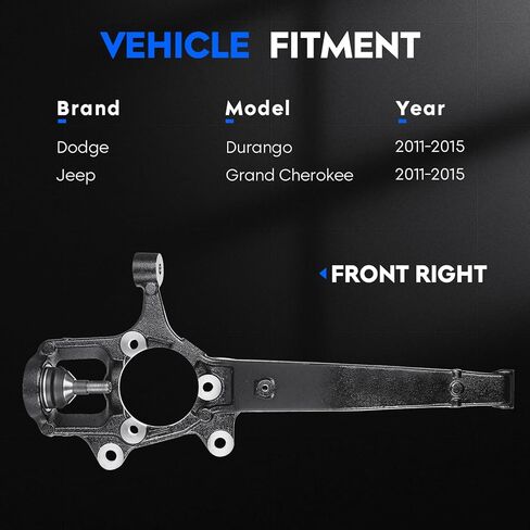 Front Right Side Steering Knuckle with Ball Joint Fit for Dodge Durango 2011-2015, for Jeep Grand Cherokee 2011-2015, Replacement for 698-008 in Saudi Arabia