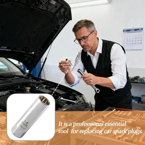 5/8" Magnetic Car Spark Plug Socket, 6 Points 3/8 Inch Drive Thin Wall Vehicle Spark Plug Socket, Portable Automotive Repair Removal Tool, Universal for Automobile RV Truck in Saudi Arabia