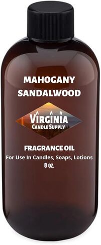 زيت عطر الماهوجني وخشب الصندل (إصدارنا من اسم العلامة التجارية) (زجاجة 8 أونصة) لصنع الشموع، وصناعة الصابون، وصناعة التارت، وبخاخات الغرف، والمستحضرات، ومعطرات السيارات، ومنظفات الغسيل، ومنعم الأقمشة in Saudi Arabia