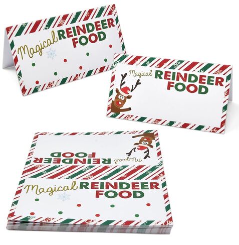 Gift Boutique 100 Count Magic Christmas Reindeer Food Treat Bag Toppers for Kids Holiday Xmas Party Favor Supplies Gift Tag Labels Cards Wrapping Baking Candy in Saudi Arabia