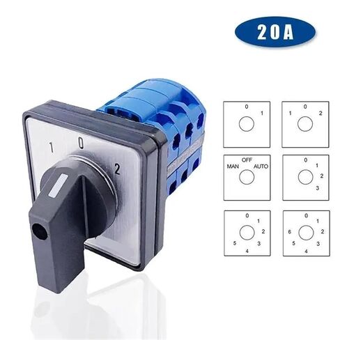 LW26-20 Electric 2/3/4/6/7 Position Silver Contact 20A 660V 3 Poles Control Rotary Changeover Cam Switch LW28-20 YMW26-20/3(AUTO-Off-Man) in Saudi Arabia
