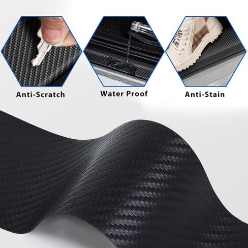 4PCS Car Door Sill Protector for Trail Sport Carbon Fiber Automotive Door Entry Guard Anti-Scratch Accessories Threshold Protective Film Decoration - Orange red in Saudi Arabia