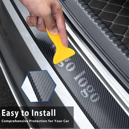 4PCS Car Door Sill Protector for Trail Sport Carbon Fiber Automotive Door Entry Guard Anti-Scratch Accessories Threshold Protective Film Decoration - Orange red in Saudi Arabia