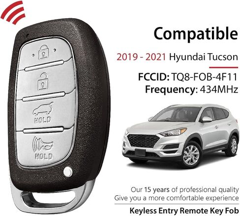 2 Keylessbest بديل لـ 2019 2020 2021 Hyundai Tucson Key Fob التحكم عن بعد TQ8-FOB-4F11 4 أزرار 434 ميجا هرتز in Saudi Arabia