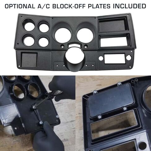 GlowShift Vintage 6-Gauge Cluster Package Fits Chevy C10 1973-1987 - Classic Black Speedometer, Tachometer, Oil Pressure, Water Coolant Temp, Fuel Level & Volt Gauges - Direct Fit Dash Panel Pod in Saudi Arabia