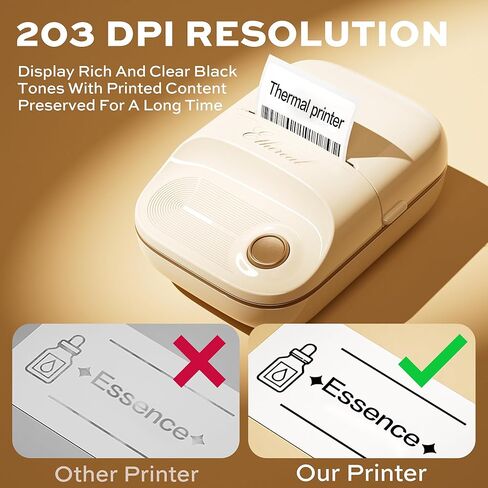 2 Inch Bluetooth Thermal Label Maker Machine - Inkless Portable Label Printer w/ App | 50x30mm Adhesive Labels for Jar, Price, Address & Mailing | Home, Kitchen, Office, School Organization (White) in Saudi Arabia
