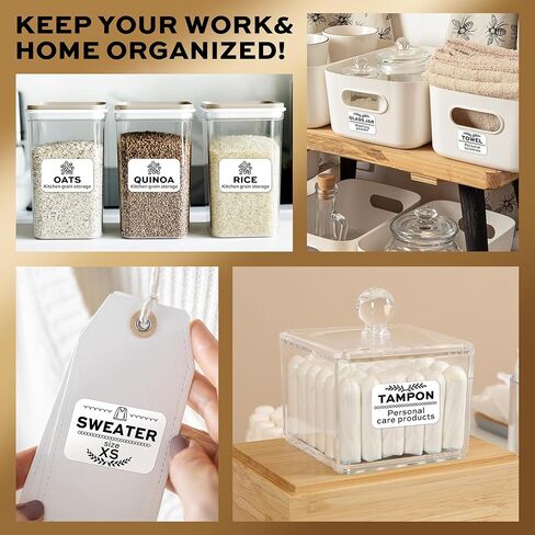 2 Inch Bluetooth Thermal Label Maker Machine - Inkless Portable Label Printer w/ App | 50x30mm Adhesive Labels for Jar, Price, Address & Mailing | Home, Kitchen, Office, School Organization (White) in Saudi Arabia