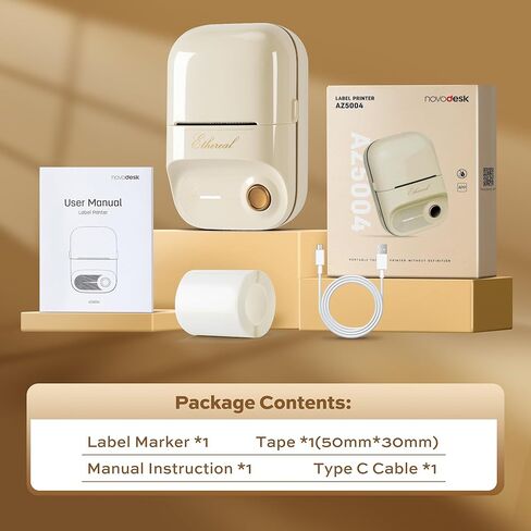 2 Inch Bluetooth Thermal Label Maker Machine - Inkless Portable Label Printer w/ App | 50x30mm Adhesive Labels for Jar, Price, Address & Mailing | Home, Kitchen, Office, School Organization (White) in Saudi Arabia
