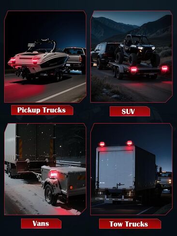 Rechargeable Wireless Trailer Lights, Waterproof Magnetic Trailer Lights Portable LED Wireless Tow Lights for RV Trucks Boat Camper Caravan with Reflectors Turn Signal Position Stop License Plate in Saudi Arabia