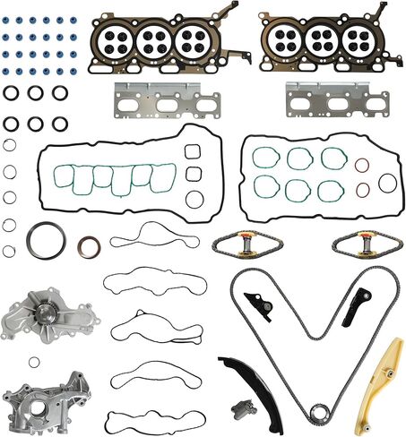 HS26487PT2 3.5 Engine Cylinder Head Gasket Set w/Timing Chain Kit Water/Oil Pump For Ford Explorer Edge Flex Taurus Police Interceptor Sedan 3.5L 2011-2019 AT4Z6B274A HGS4213 in Saudi Arabia